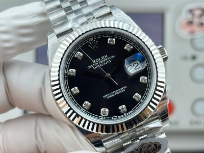 WKD Factory Rolex Datejust 3235 Movement 41mm 126331 Diamond Markers Black Face Watch